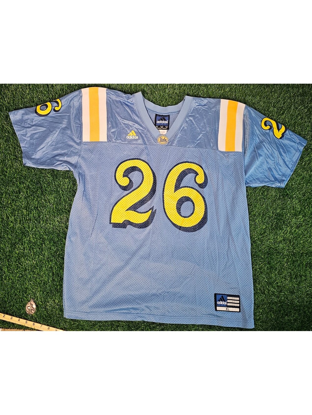Authentic Adidas UCLA Football Jersey Light Blue Yellow Size XL